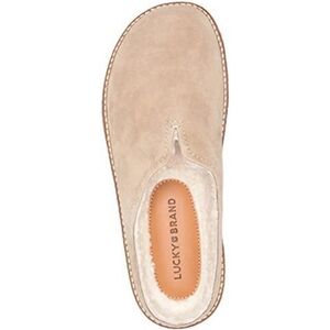 🆕️ Lucky Brand Tamala2 Dune Mule Slippers Suede Faux Shearling Sz 11 Cabincore